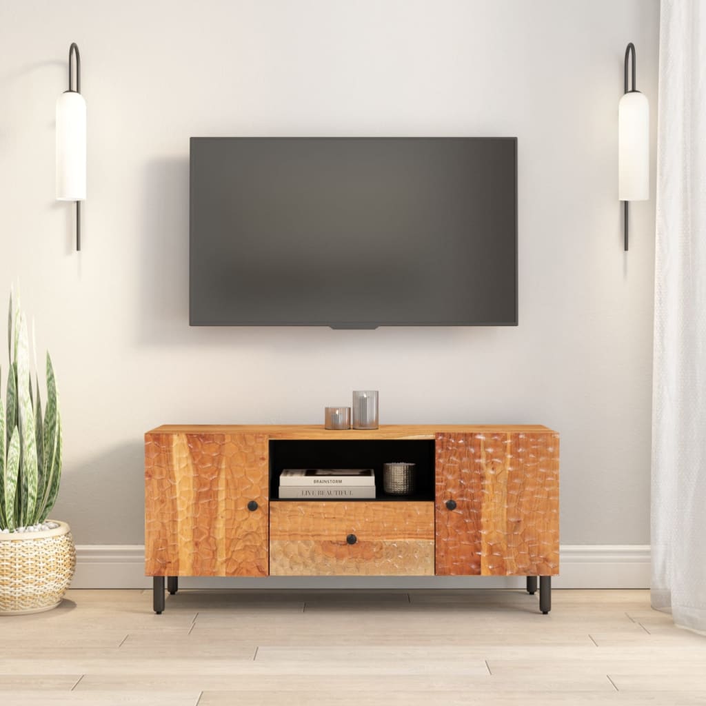 Tv Cabinet 105X33X46 Cm Solid Wood Acacia