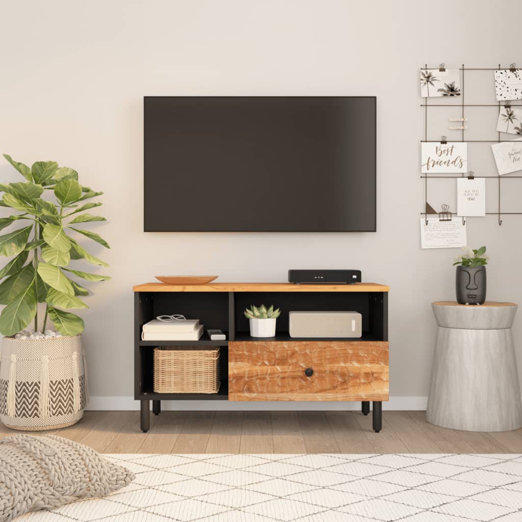 Tv Cabinet 80X33X46 Cm Solid Wood Acacia