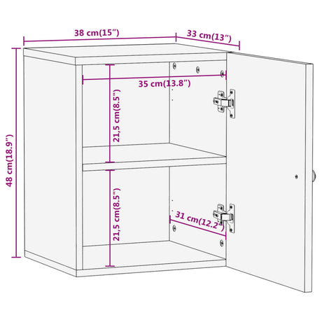 Bathroom Wall Cabinet 38X33X48 Cm Solid Wood Acacia