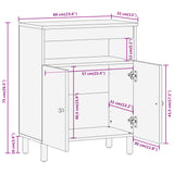 Side Cabinet 60X33X75 Cm Solid Wood Acacia