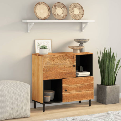 Side Cabinet 80X33X75 Cm Solid Wood Acacia