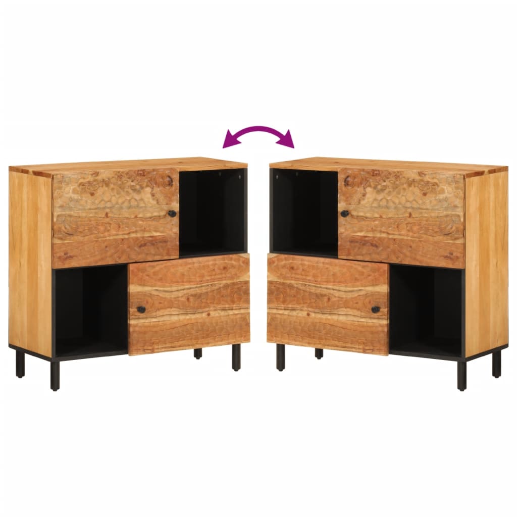 Side Cabinet 80X33X75 Cm Solid Wood Acacia