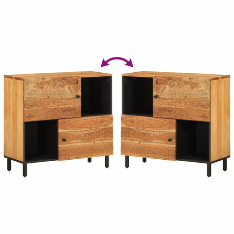 Side Cabinet 80X33X75 Cm Solid Wood Acacia