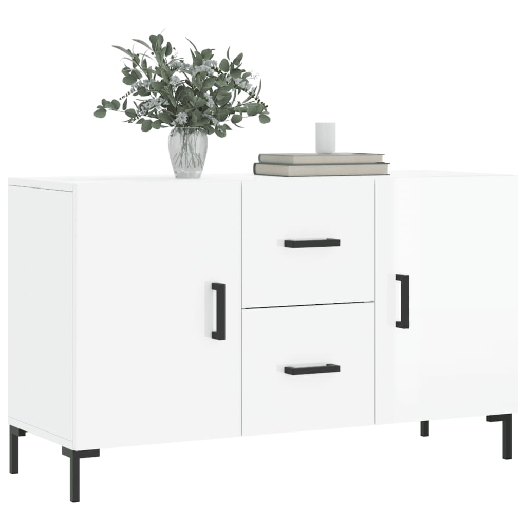 Sideboard High Gloss White 100x36x60 cm Engineered Wood