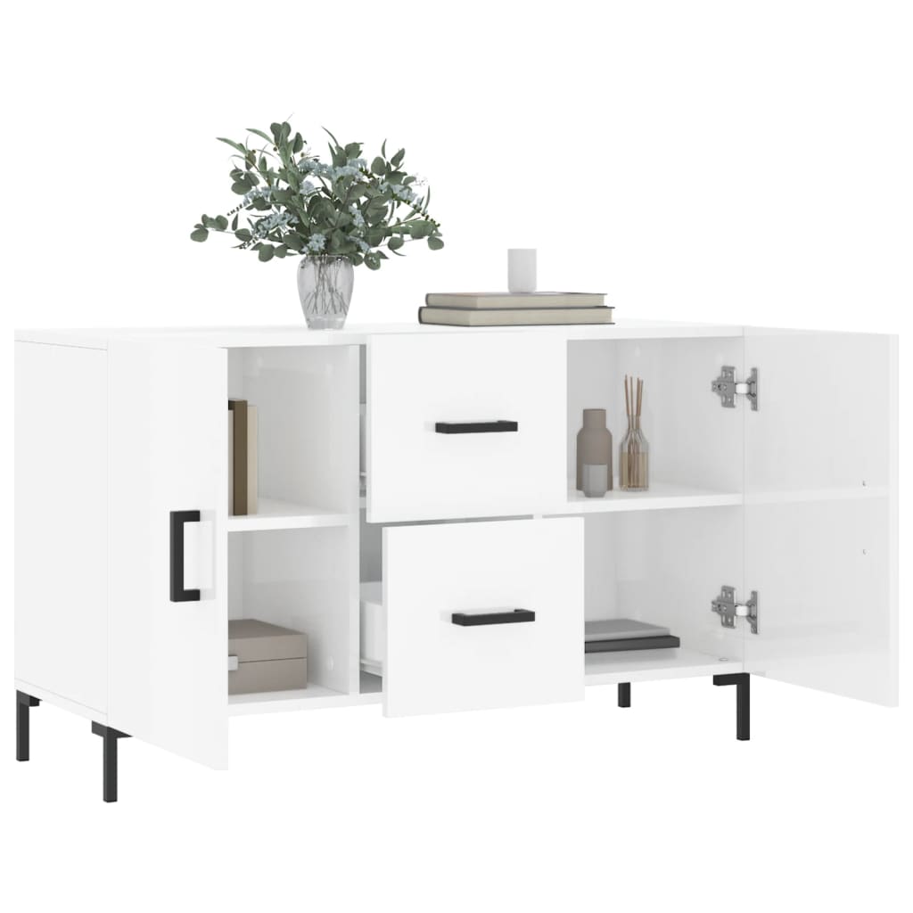 Sideboard High Gloss White 100x36x60 cm Engineered Wood