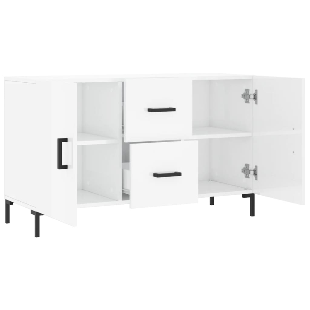 Sideboard High Gloss White 100x36x60 cm Engineered Wood