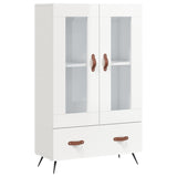 Highboard High Gloss White 69.5x31x115 cm Engineered Wood