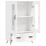 Highboard High Gloss White 69.5x31x115 cm Engineered Wood