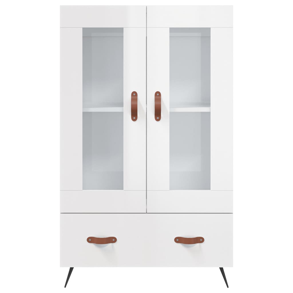 Highboard High Gloss White 69.5x31x115 cm Engineered Wood
