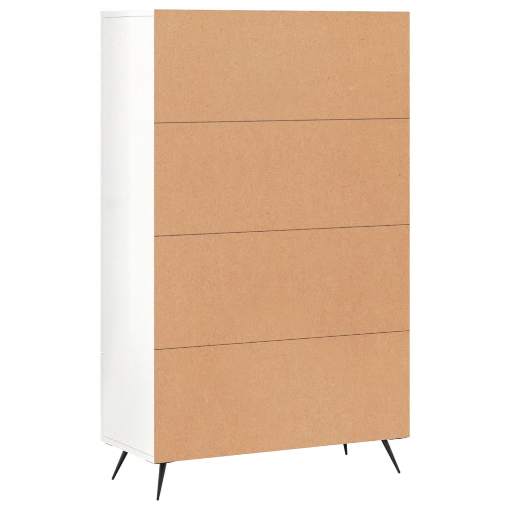 Highboard High Gloss White 69.5x31x115 cm Engineered Wood