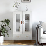 Highboard High Gloss White 69.5x31x115 cm Engineered Wood