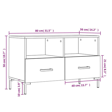 Tv Cabinet 80X36X50 Cm Engineered Wood