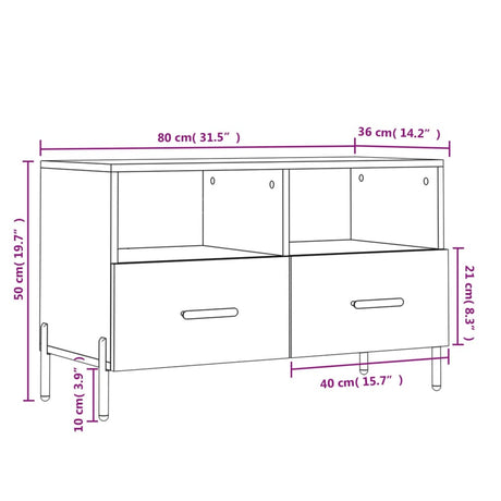 Tv Cabinet 80X36X50 Cm Engineered Wood