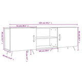 Tv Cabinet 150X30X50 Cm Engineered Wood