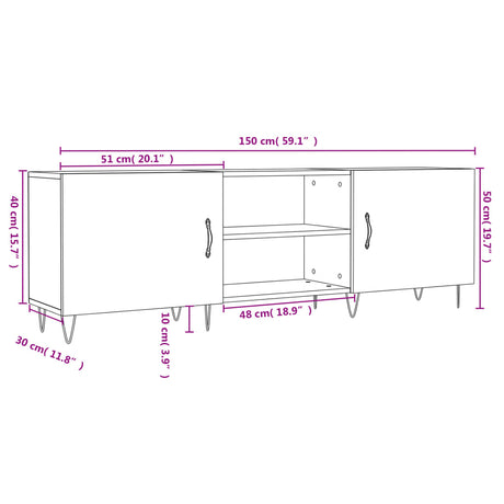 Tv Cabinet 150X30X50 Cm Engineered Wood