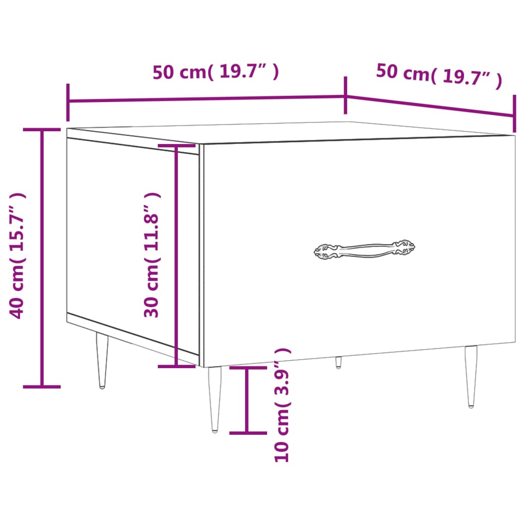 Coffee Table 50X50X40 Cm Engineered Wood