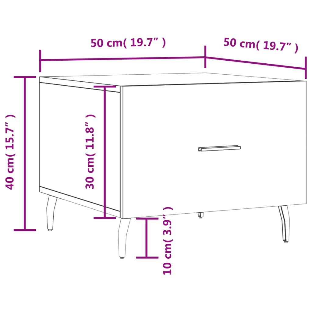 Coffee Table 50X50X40 Cm Engineered Wood