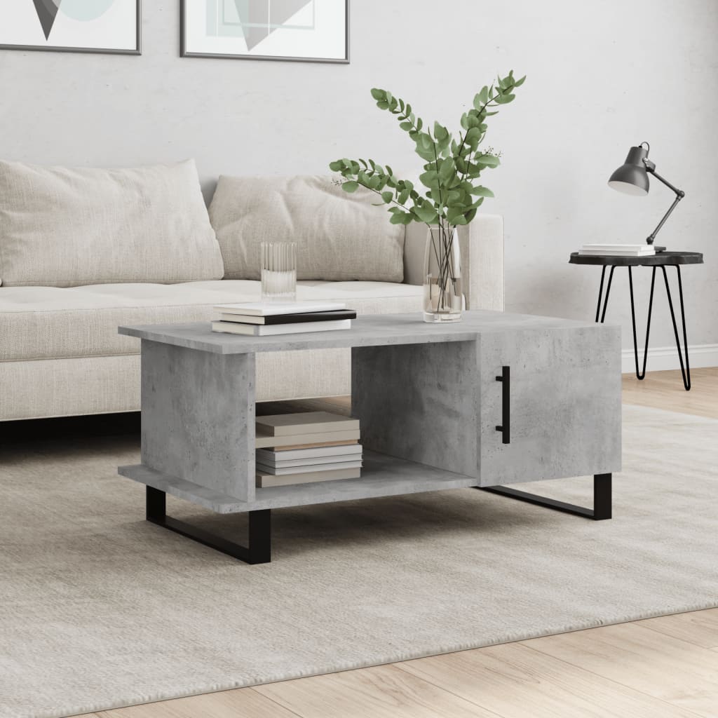 Coffee Table Concrete Grey 90x50x40 cm Engineered Wood
