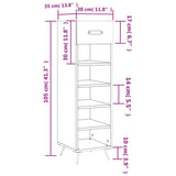 Shoe Cabinet 30X35X105 Cm Engineered Wood