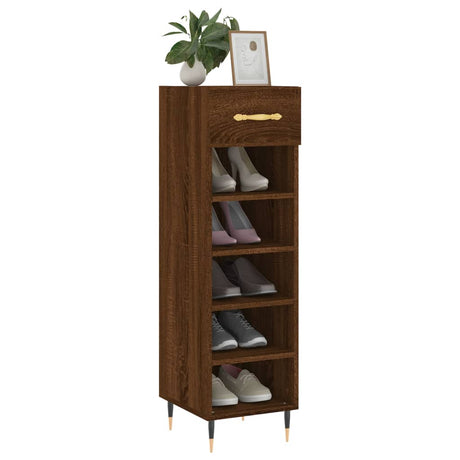 Shoe Cabinet 30X35X105 Cm Engineered Wood