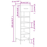 Shoe Cabinet 30X35X105 Cm Engineered Wood