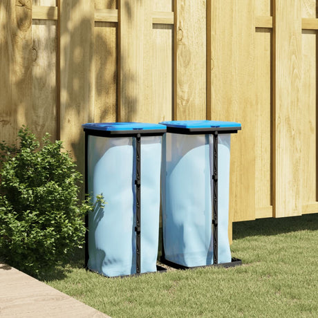 Rubbish Bag Holders 2 Pcs Black And Blue Pp