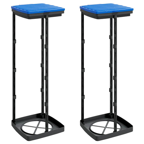 Rubbish Bag Holders 2 Pcs Black And Blue Pp
