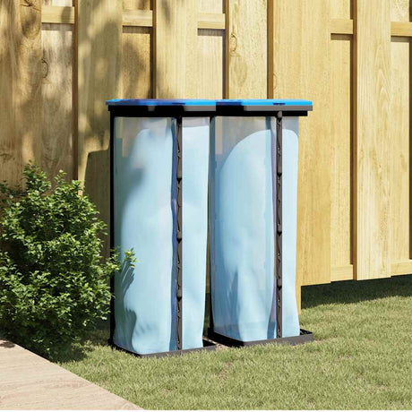 Rubbish Bag Holders 2 Pcs Black And Blue Pp