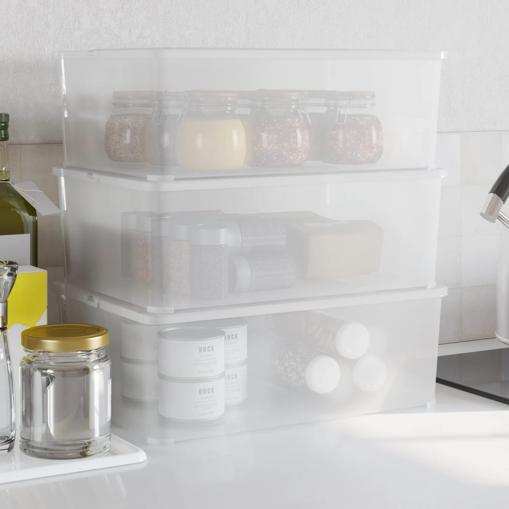 Plastic Storage Boxes 6 Pcs Stackable