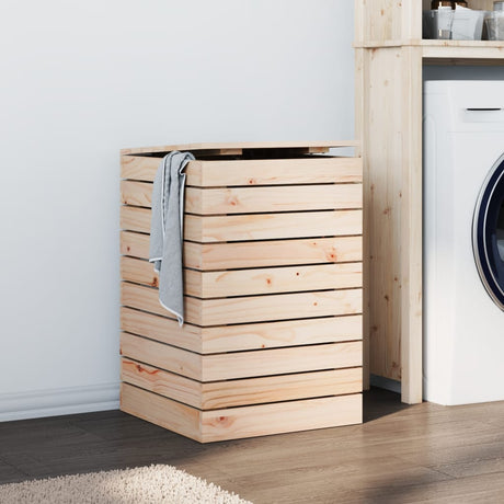 Laundry Basket Solid Wood Pine