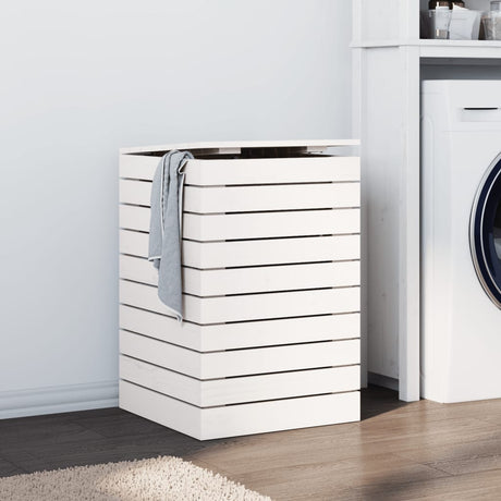 Laundry Basket Solid Wood Pine