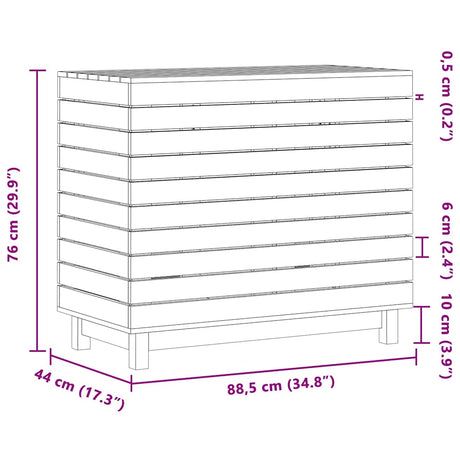Laundry Basket 88.5X44X76 Cm Solid Wood Pine