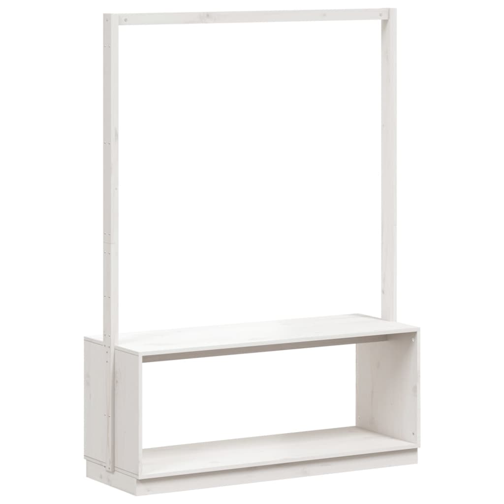 Clothes Rack With Shoe Storage 113X40X157.5 Cm Solid Wood Pine