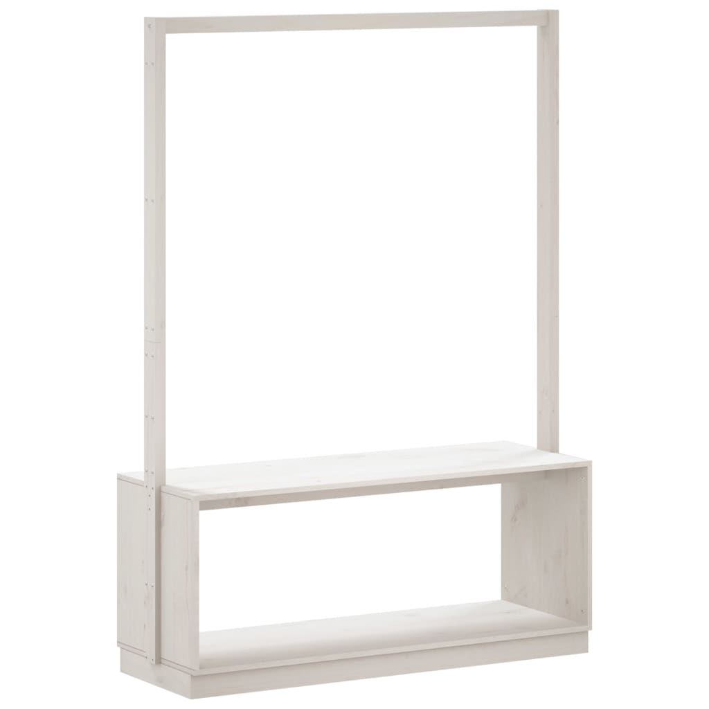 Clothes Rack With Shoe Storage 113X40X157.5 Cm Solid Wood Pine
