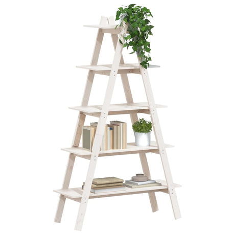 5-Tier Shelf A-Shape 110X40X180.5 Cm Solid Wood Pine
