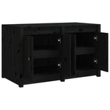 Outdoor Kitchen Cabinet Black Solid Wood Pine