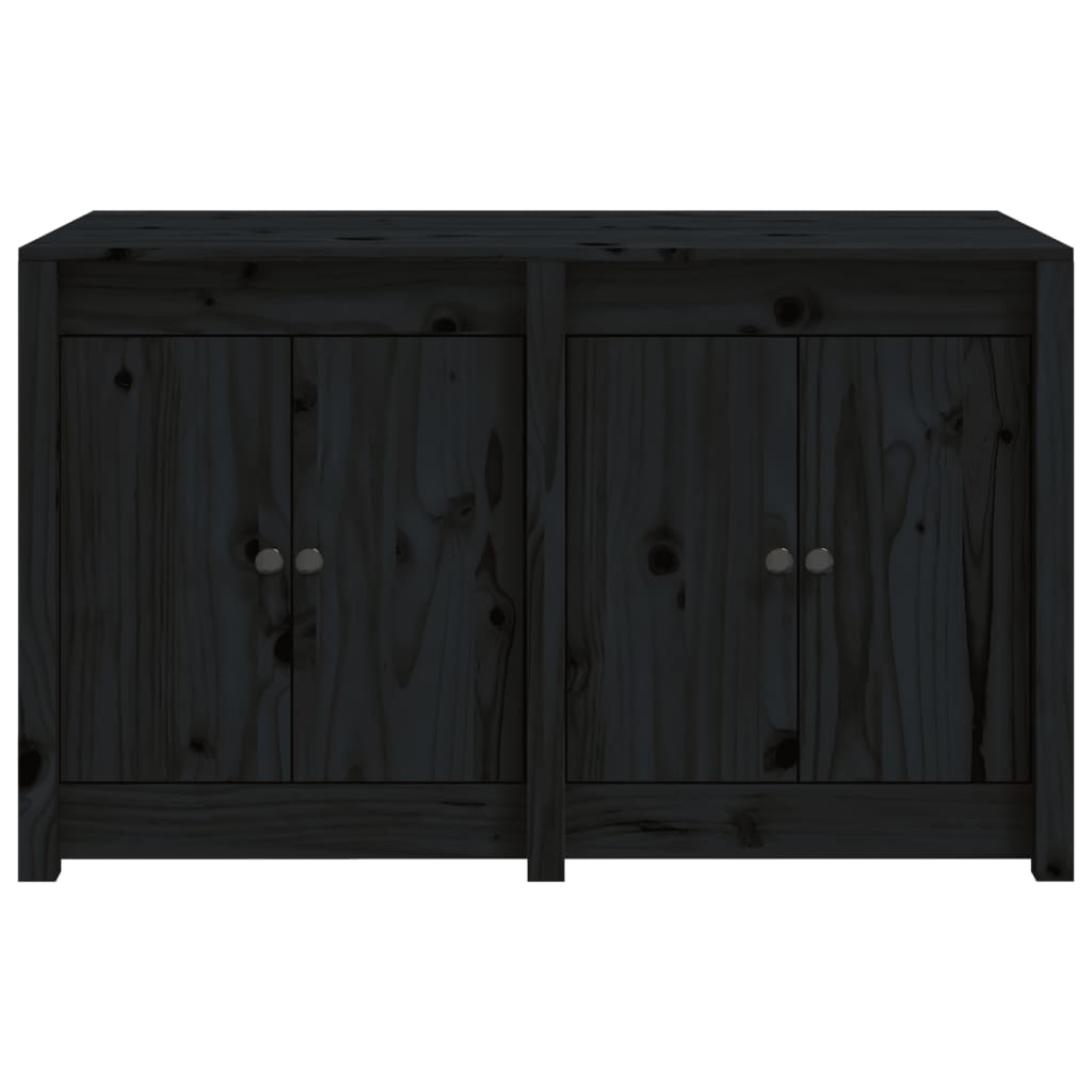 Outdoor Kitchen Cabinet Black Solid Wood Pine