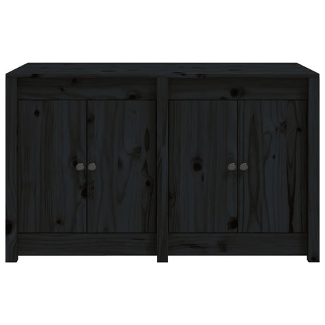 Outdoor Kitchen Cabinet Black Solid Wood Pine