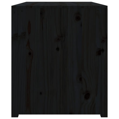 Outdoor Kitchen Cabinet Black Solid Wood Pine