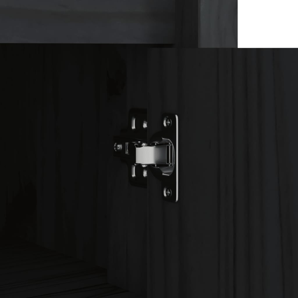 Outdoor Kitchen Cabinet Black Solid Wood Pine