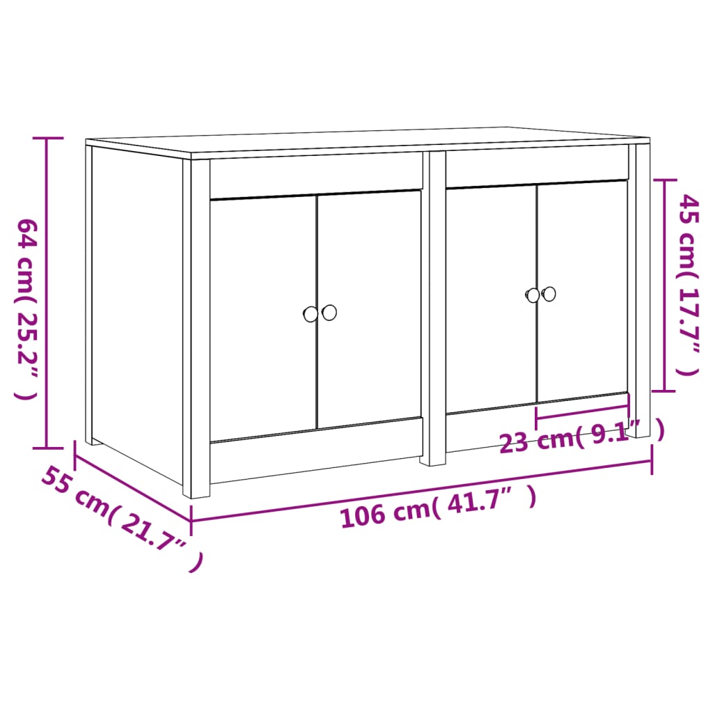 Outdoor Kitchen Cabinet Black Solid Wood Pine