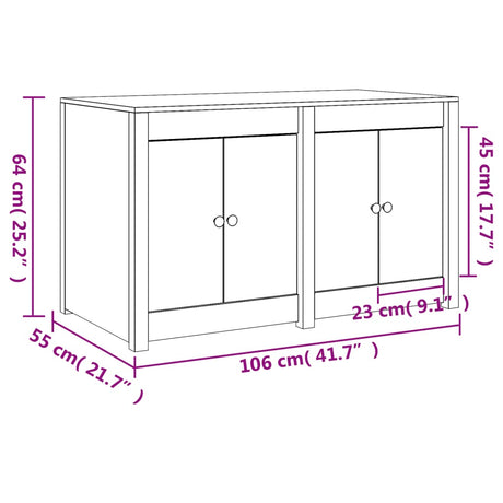 Outdoor Kitchen Cabinet Black Solid Wood Pine