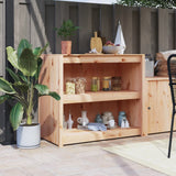 Outdoor Kitchen Cabinet Black Solid Wood Pine