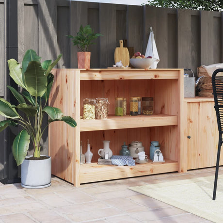 Outdoor Kitchen Cabinet Black Solid Wood Pine