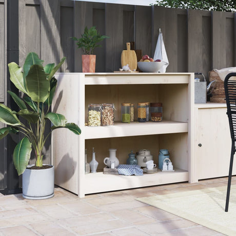 Outdoor Kitchen Cabinet Black Solid Wood Pine