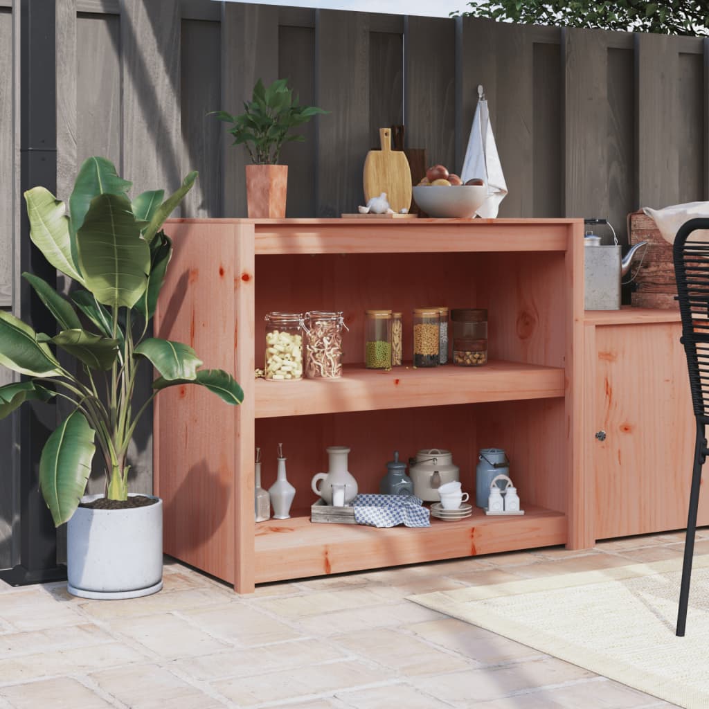 Outdoor Kitchen Cabinet Black Solid Wood Pine