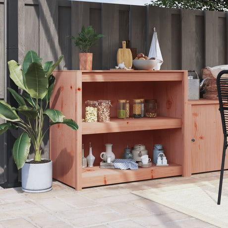 Outdoor Kitchen Cabinet Black Solid Wood Pine