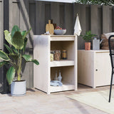 Outdoor Kitchen Cabinet Black Solid Wood Pine