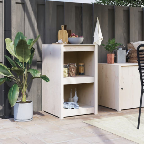 Outdoor Kitchen Cabinet Black Solid Wood Pine
