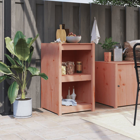 Outdoor Kitchen Cabinet Black Solid Wood Pine
